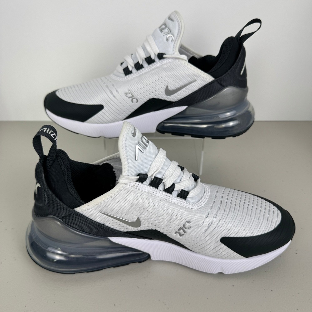 Nike Air Max 270 White Black Silver Running Shoes DQ7652-100 Women Size 8 NEW - Picture 3 of 16